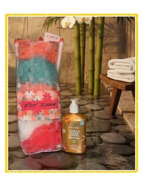 👙🆕👙Betsey Johnson Bath Sponge Set Multicolored & Hempz Sugar Cookie Moisturizer